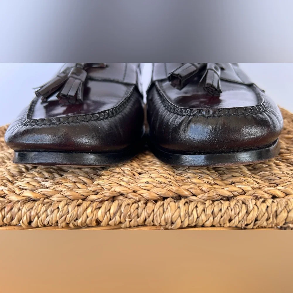 Cole Haan Men’s Pinch Tassel Loafers Hand Sewn Moc-Toe‎ Mahogany Size 12E